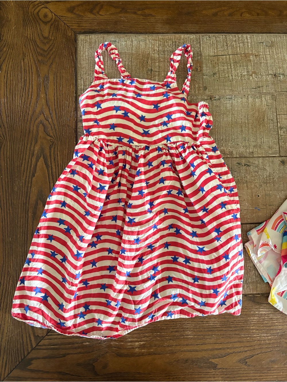 Cat & Jack Red, White & Blue Star Stripe Sundress - Braided Straps
